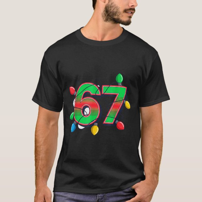 Camiseta 67 Xmas Lights Tacky Meme Design  (Frente)