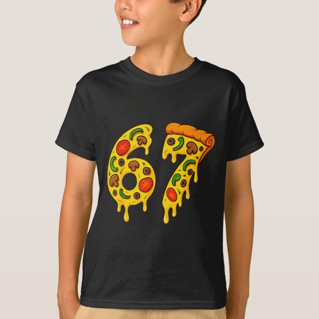 Camiseta 67 Zza Meme Funny Six Seven Gen Alpha Slang Kids D (Frente)