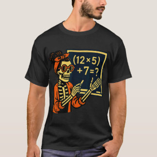 Camiseta 67eacher Halloween Esqueleto Si Sete Meme Brainrot