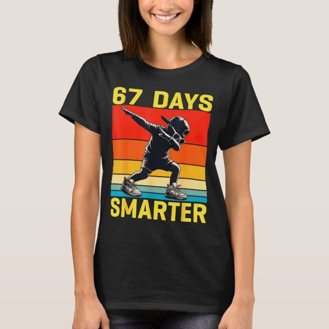 Camiseta 67th Day Of School 67 Days Smarter Dabbing Six Sev (Frente)