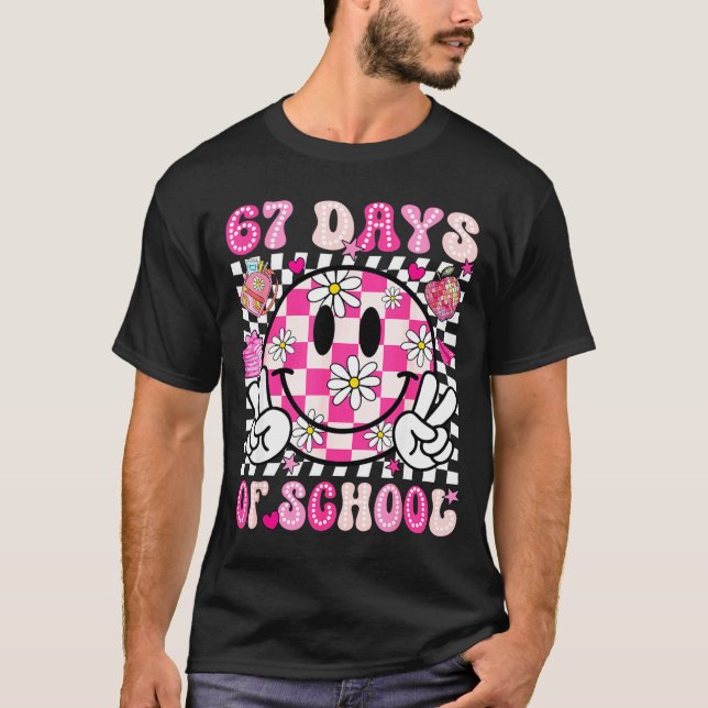 Camiseta 67th Day Of School 67 Days Smarter Teacher Girl Wo (Frente)