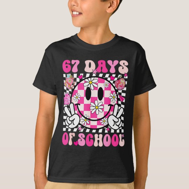 Camiseta 67th Day Of School 67 Days Smarter Teacher Girl Wo (Frente)