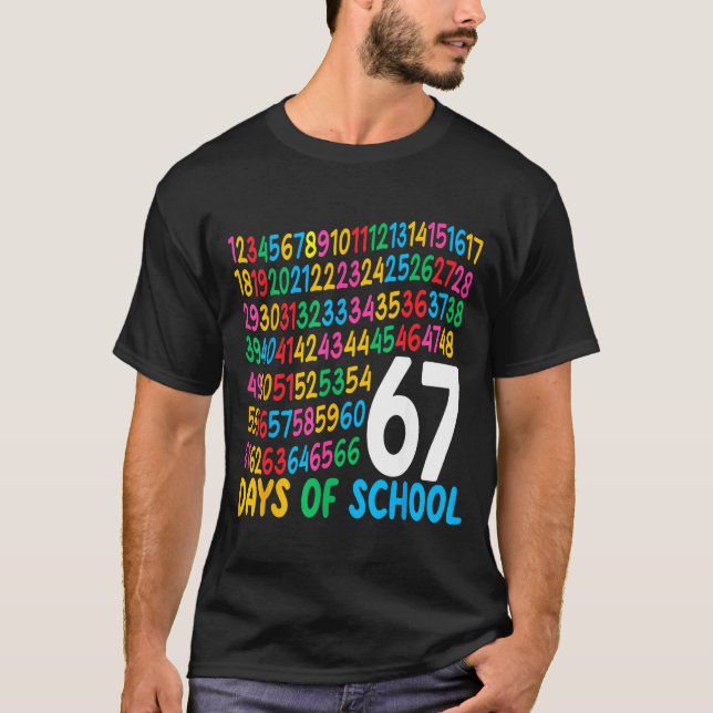 Camiseta 67th Day Of School 67 Math Numbers Teacher Kids 67 (Frente)