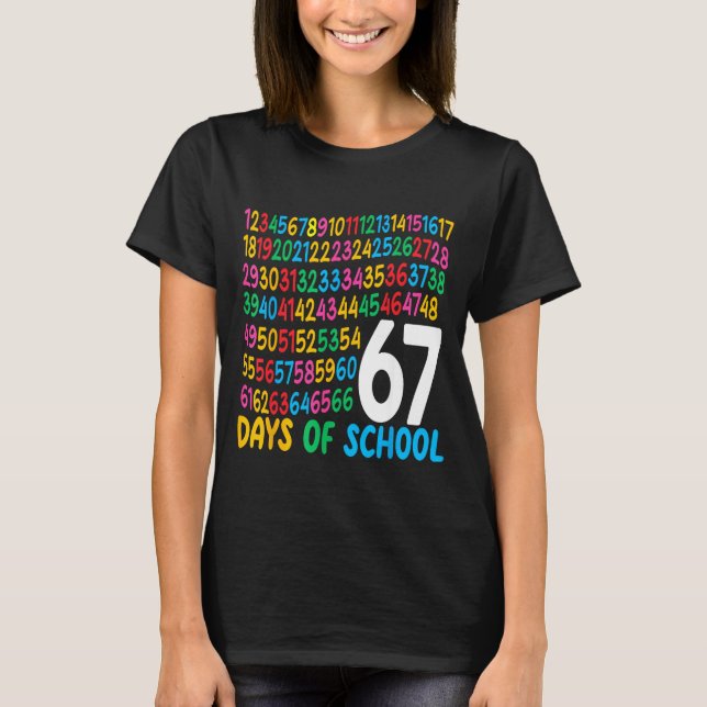 Camiseta 67th Day Of School 67 Math Numbers Teacher Kids 67 (Frente)
