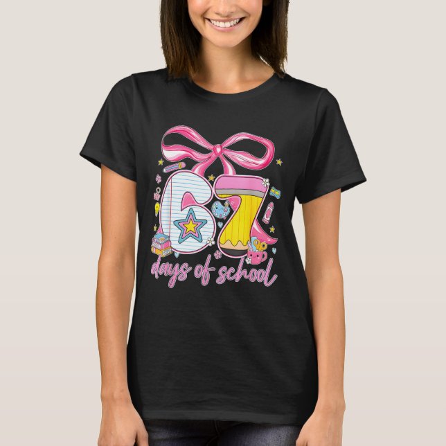 Camiseta 67th Day Of School 67 Six Seven Math Teacher Kids  (Frente)
