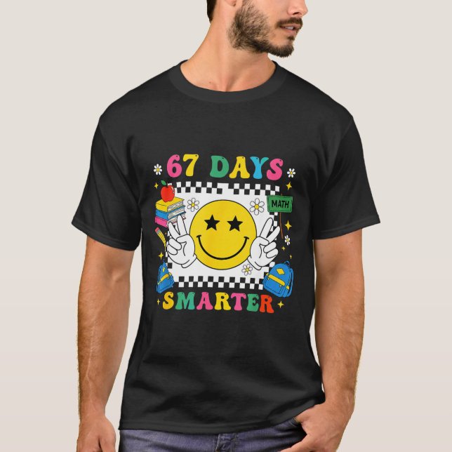 Camiseta 67th Day Of School Funny 67 Days Smarter Teacher B (Frente)