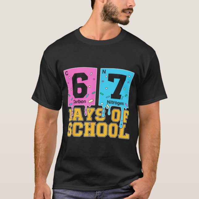 Camiseta 67th Day Of School Kids Funny Meme Six Seven Perio (Frente)