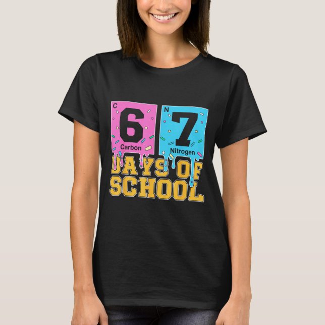 Camiseta 67th Day Of School Kids Funny Meme Six Seven Perio (Frente)