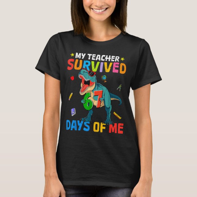 Camiseta 67th Day Of School My Teacher Survived 67 Days Boy (Frente)