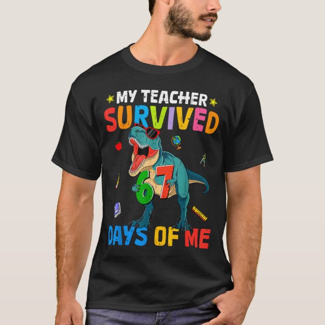 Camiseta 67th Day Of School My Teacher Survived 67 Days Boy (Frente)