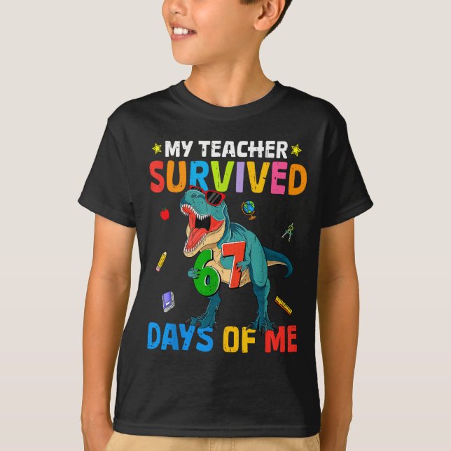 Camiseta 67th Day Of School My Teacher Survived 67 Days Boy (Frente)