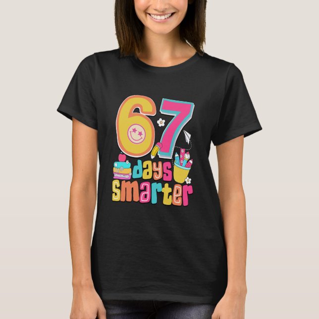 Camiseta 67th Day of School Shirt 67 Days Smarter Teacher B (Frente)