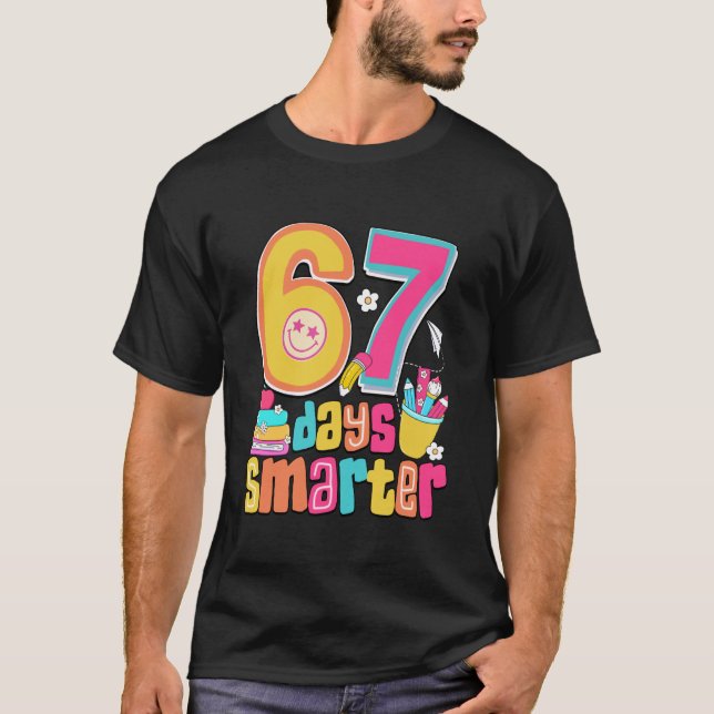 Camiseta 67th Day of School Shirt 67 Days Smarter Teacher B (Frente)