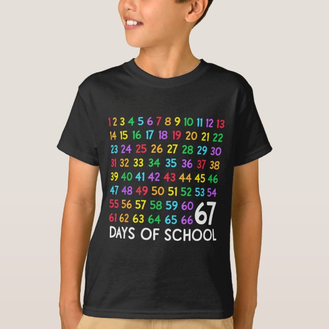 Camiseta 67th Day Of School Teacher Kids 67 Math Numbers 10 (Frente)