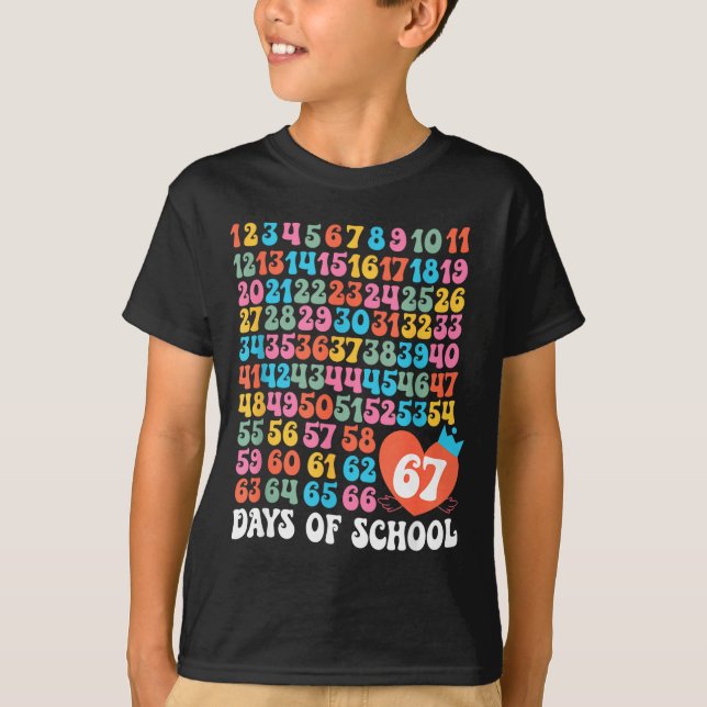 Camiseta 67th Day Of School Teacher Kids Funny Six Seven 10 (Frente)
