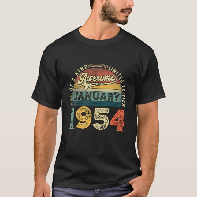 Camiseta 68.º Aniversário Decoração Janeiro 1954 Homens Mul (Frente)