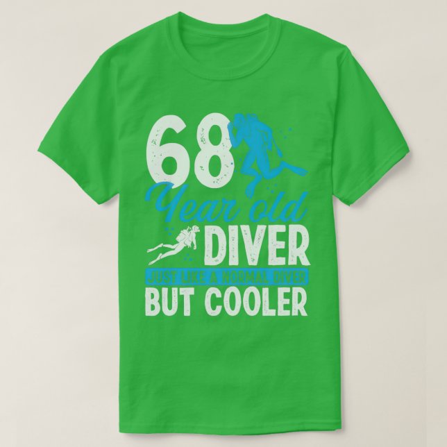 Camiseta 68 Anos Mergulhando Mergulhador Snorkel 68 Anivers (Frente do Design)