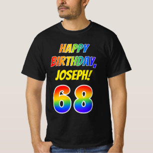 Camiseta 68.o Aniversário — Negrito, Divertido, Rainbow 