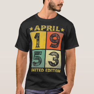Camiseta 69º Aniversário Decorações abril de 1953 Homens Mu