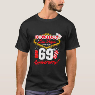 Camiseta 69º Aniversário Vegas 69º Aniversário de Casamento