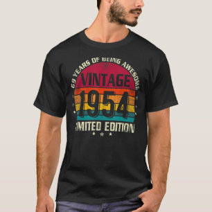 Camiseta 69 anos Vintage 1954 69º aniversário 1