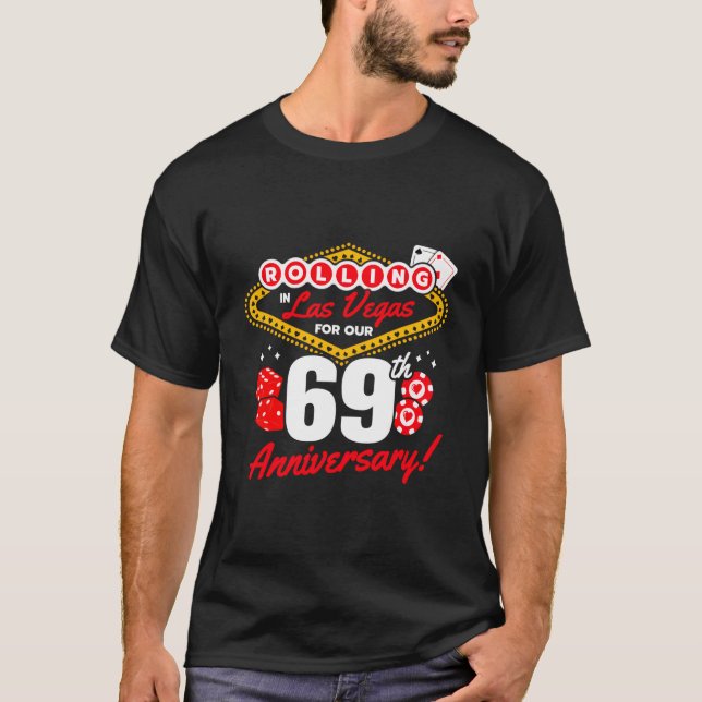 Camiseta 69Th Anniversary Vegas 69Th Wedding Anniversary La (Frente)