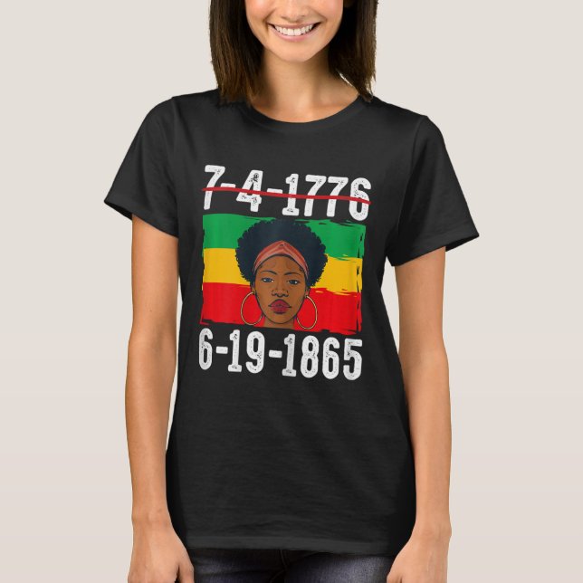 Camiseta 6-19-1865 Mês de História Negra Africana-Americana (Frente)