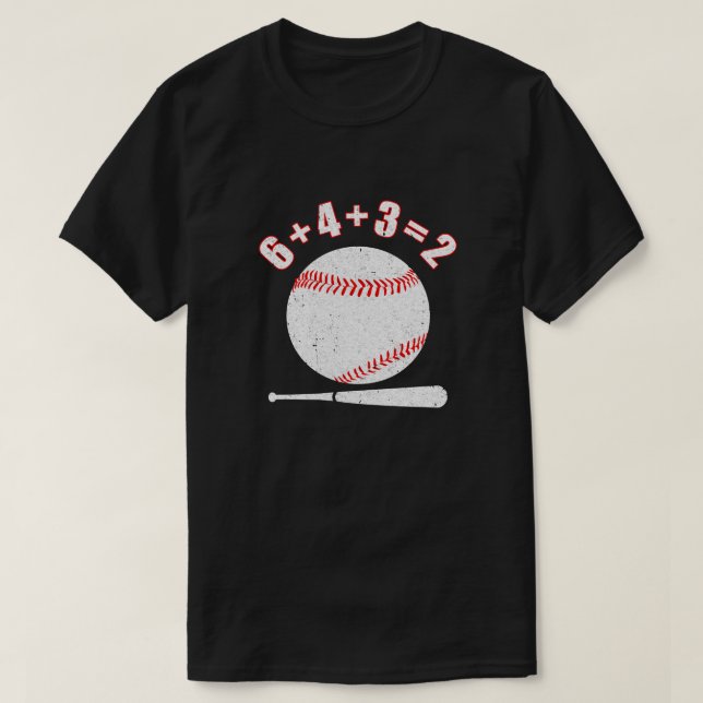 Camiseta 6 4 3 2 Jogar Baseball (Frente do Design)