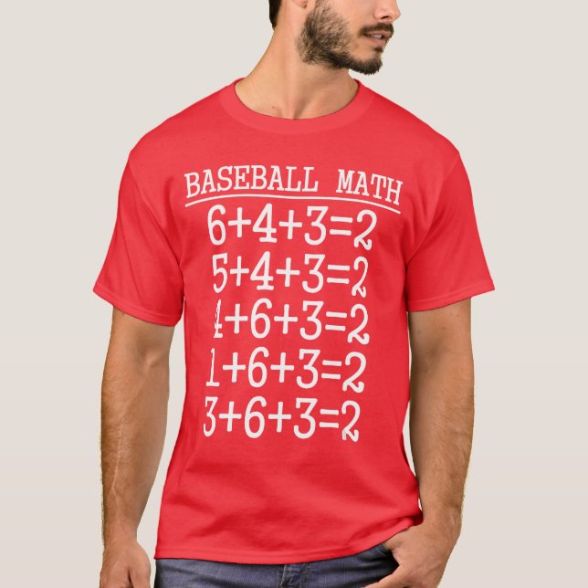 Camiseta 6 4 3 2 Presente de Matemática de Beisebol Jogo de (Frente)