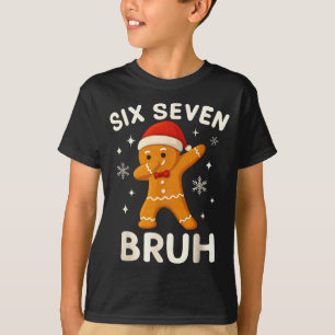 Camiseta 6 7 Bruh Natal Biscoito de Gengibre 67 Brainrot Ga