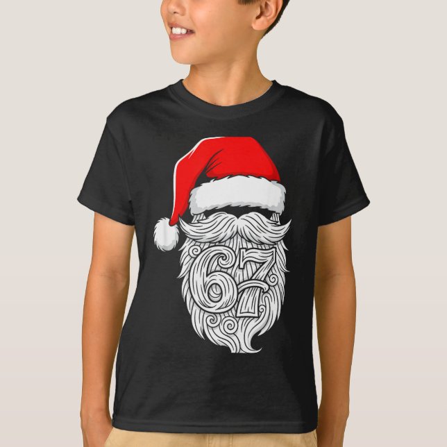 Camiseta 6 7 Christmas 67 Santa Six Seven Christmas Boys Te (Frente)