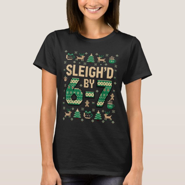 Camiseta 6-7 Christmas Ugly Sweater Six Seven Xmas 67 Meme  (Frente)