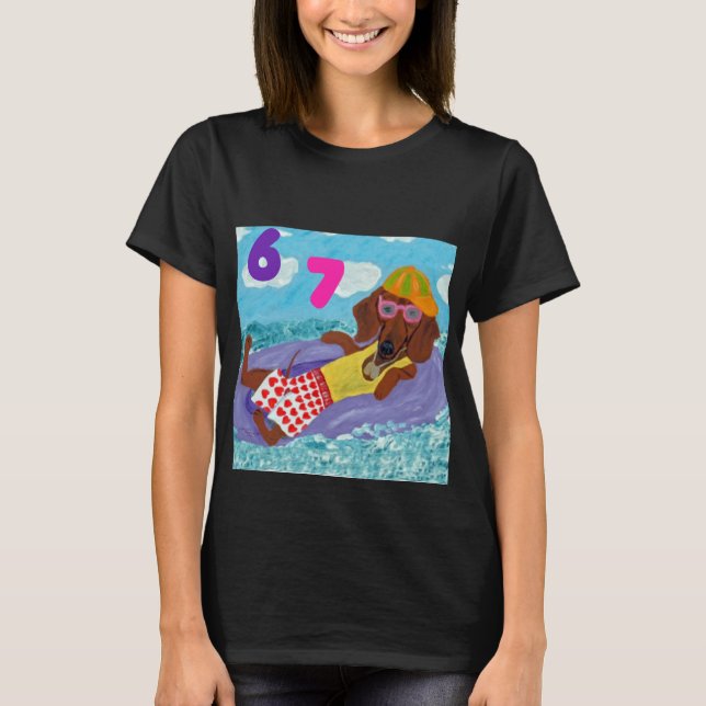 Camiseta 6 7 dachshund beach bum shirt (Frente)