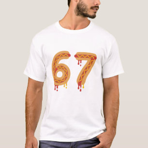 Camiseta 6 7 Meme de Cachorro Quente 67 Pijamas Seis Sete