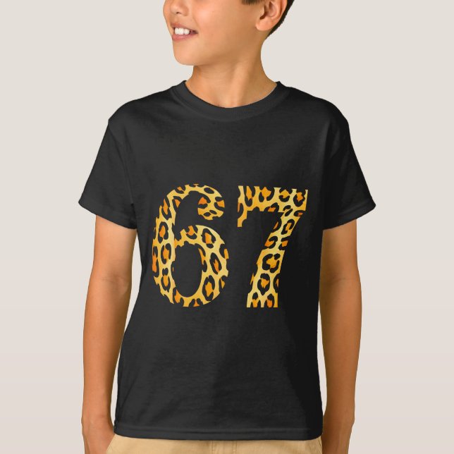 Camiseta 6-7 Meme Leopard Cheetah Cool Six-seven  (Frente)