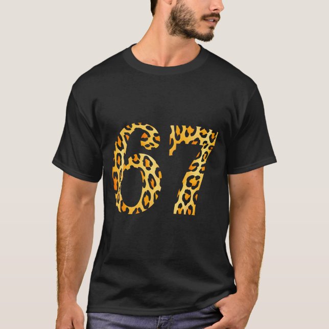 Camiseta 6-7 Meme Leopard Cheetah Cool Six-seven  (Frente)
