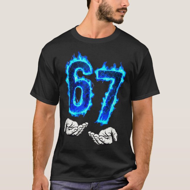 Camiseta 6 7 Meme Six Seven 67 Hands Meme Funny Men Girls B (Frente)