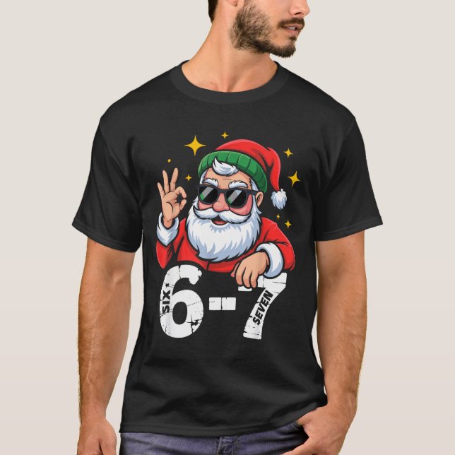 Camiseta 6 7 Meme Six Seven Christmas Gen Z Alpha Teen Boys (Frente)
