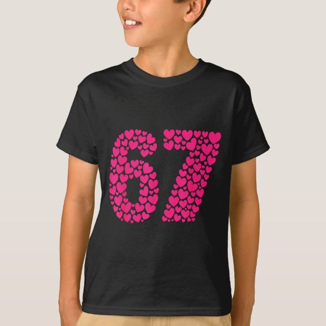 Camiseta 6 7 Meme Six Seven Heart Cute Nk Love Valentine Da (Frente)