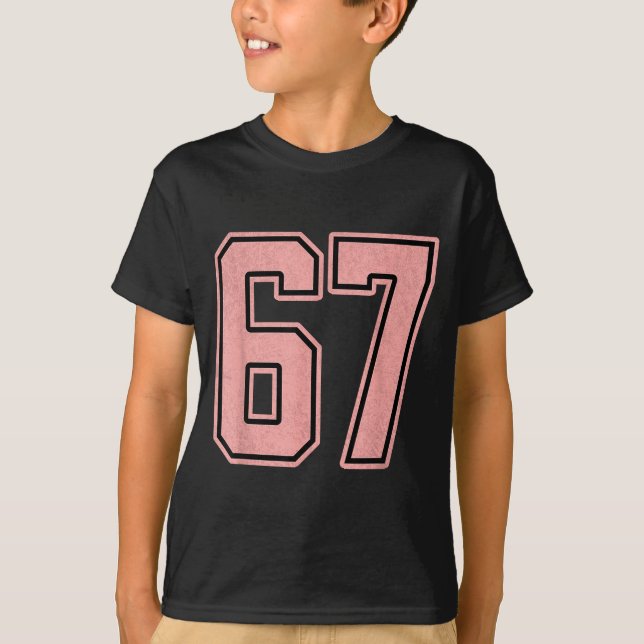 Camiseta 6 7 Number 67 Baseball Funny Meme Tee For Women  (Frente)