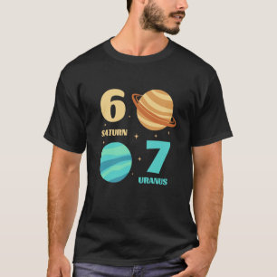 Camiseta 6 7 Planetas Ordem Saturno Urano Espaço Universo N