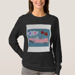 Camiseta 6 7 Poodle in Pink Classic Car flying in sky shirt