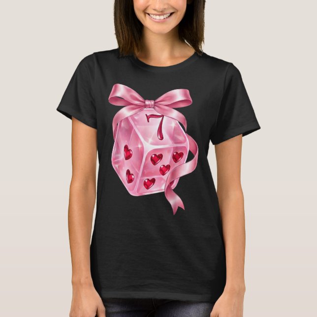 Camiseta 6 7 Preppy Valentine Y2k Funny Coquette Nk Dice Bo (Frente)