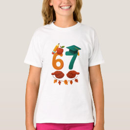 Camiseta 6 7 presente de volta às aulas para estudantes 