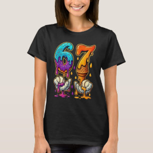 Camiseta 6 7 Seis Sete Beisebol Drip Geração Z Alpha Gíria 