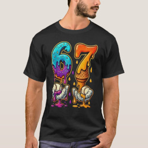 Camiseta 6 7 Seis Sete Beisebol Gota Geração Z Alpha Gíria