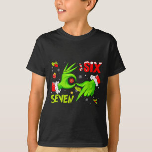 Camiseta 6 7 Seis Sete Mão Geração Z Alpha Meme Gíria Natal