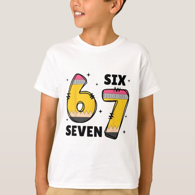 Camiseta 6 7 Seis Sete Professor Divertido 67  (Frente)