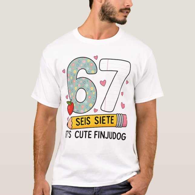 Camiseta 6 7 Seis Siete Professora Fofa Sala de Aula Bilíng (Frente)