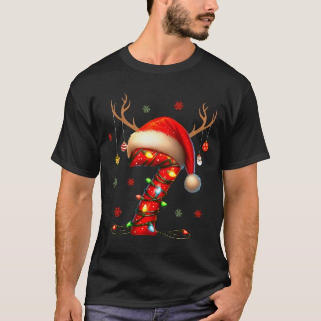 Camiseta 6 7 Six Seven Gen Z Alpha Merry Christmas Holiday  (Frente)